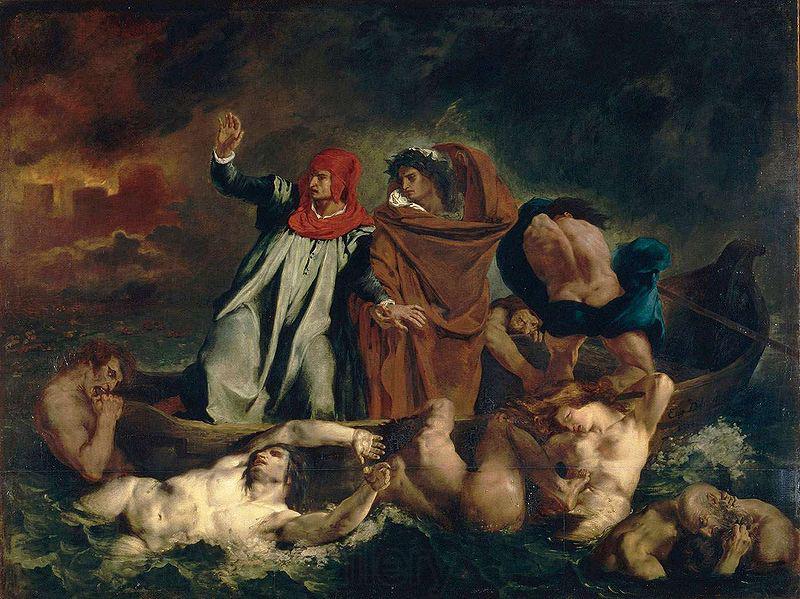 Eugene Delacroix Dante and Vergil in hell France oil painting art